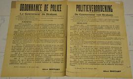 Politieverordening i.v.m. een verboden betoging te Brussel