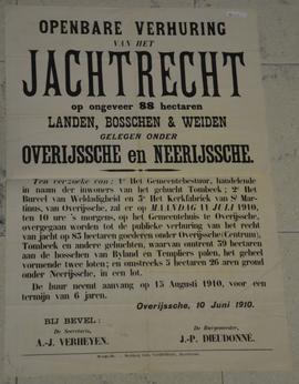 Bericht i.v.m. de openbare verhuring van het jachtrecht te Overijssche en Neerijssche
